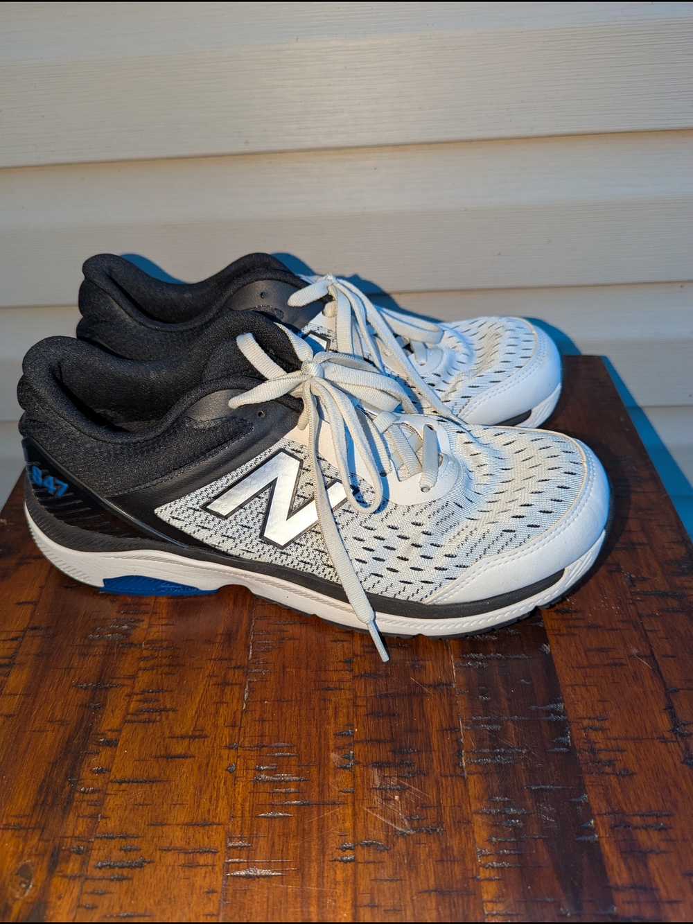 New Balance White and Black Athletic Sneakers